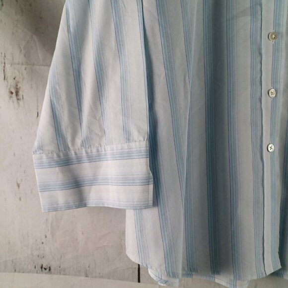 Lands'End Button Up Women Size 16R Cotton Blend Multicolor Striped Blouse Shirt - Picture 3 of 10